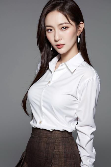 29513-3389201795-Li Yunsi,1girl,pleated skirt,turtleneck,earrings,brown hair,long hair,brown eyes,(white shirt_1.5),best quality,masterpiece,illu.png